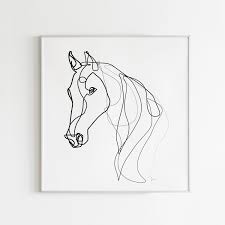 Line Illustration Abstract Line Drawing Sketches Horse Minimalist Digital Abstract Art Poster Home Decor Art Ani Line Illustration Drawings Sketches