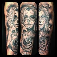 The tattoo represents some positive vibes that talks about loved ones who were the day of the dead can be used in celebrating friends and family members who must have passed out. Pin By Kathy Cheng On Tattoos By Monkeytoy Day Of The Dead Girl Tattoo Day Of The Dead Tattoo Sleeve Girl Tattoos