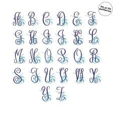 With the letter a we can see that it's formed of 3 different parts, . Vine Monogram Machine Embroidery Fonts 26 Letters Monogram Machine Single Letter Machine Embroidery