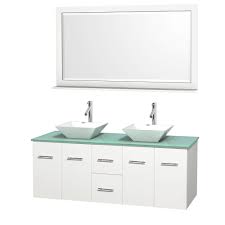 Do you think 58 inch bathroom vanity double sink appears great? Centra 60 Double Bathroom Vanity For Vessel Sinks Matte White Beautiful Bathroom Furniture For Every Home Wyndham Collection