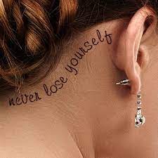 Woman With Quote Tattoo Behind The Ear Behind Ear Tattoos Behind Ear Tattoo Tattoos