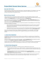 Product Brief Domain Name Services
