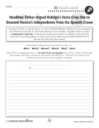 Write A Newspaper Article About Mexico S Independence From Spain In This Free Activity From Ccp Interactive A Division Of Historia De Mexico Espanol Historia