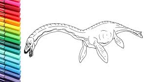 A plesiosaurus is a marine dinosaur. How To Draw New Sea Dinosaurs Plesiosaur Drawing And Coloring Jurassic World Dinosaurs Youtube