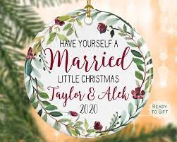 Married Christmas Ornament First Christmas Married Couples Etsy Christmas Wedding Favors Wedding Christmas Ornaments Christmas Wedding Gifts
