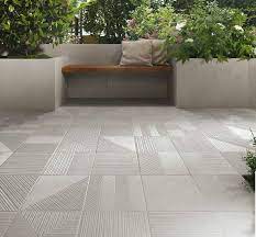 Contemporary Patio With Patterned And Textured Porcelain Floor Tile Patio Tiles Contemporary Patio Back Garden Design