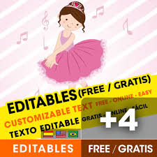 Te dejamos dos modelos de invitaciones de cumpleaños de la princesa bella y la bestia para editar con foto, las que podrás editar en linea y descargar gratuitamente. 4 Invitaciones De Bailarina Clasica Gratis Free Para Editar Imprimir O Enviar Por Whatsapp Invitaciones Editables Gratis