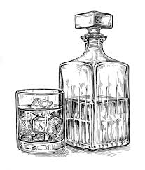 Bourbon Bottle Drawing Ink Pen Drawings Art Drawings