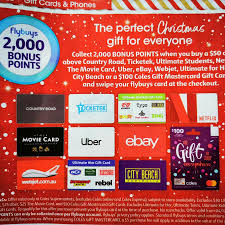 Buy ebay gift card discount. 2 000 Flybuys Worth 10 With 50 Gift Cards Ebay Netflix Uber Ticketek 100 Coles Mastercard More Coles Ozbargain