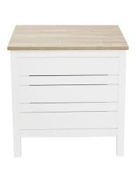 Wood laundry baskets & hampers : New Hampshire White And Oak Effect Laundry Hamper Box