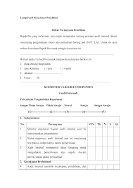 Check spelling or type a new query. Pertanyaan Pengendalian Internal Audit