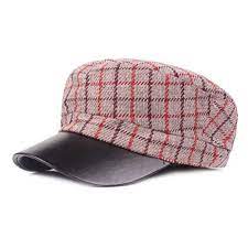 Richtoer Women S Cotton Plaid Hat Flat Top Adjustable Oct Https Www Amazon Co Uk Dp B07j2p11hh Ref Cm Sw R Pi Dp U X 2 Berets Cap Leather Beret Peaked Cap