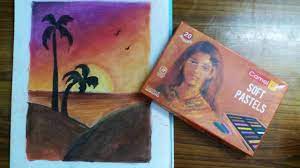 Landscape in soft pastel (my second landscape in soft pastels) mungyo soft pastels and camel soft pastels on i had no idea how to go about it but i let my instincts play its part. How To Draw Paint Sunset Scenery With Camlin Soft Pastels Easy Beautiful Harini Youtube