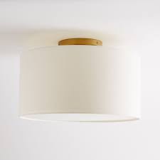 Fabric Shade Flush Mount Lighting Drum