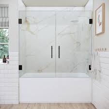 Mirage 58 x 60 sliding frameless tub door. Double Dual Swinging Bathtub Doors Dulles Glass