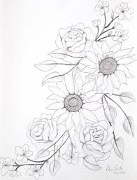 Check Out This Item In My Etsy Shop Https Www Etsy Com Listing 601161792 Sunflower Rose Wa Sunflower Drawing Sunflower Tattoo Small Sunflower Tattoo Shoulder