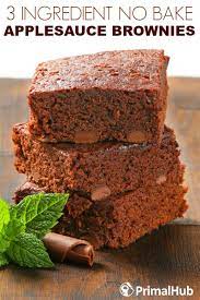 3 Ingredient No Bake Applesauce Brownies Primal Hub Applesauce Brownies Baking Paleo Recipes Dessert