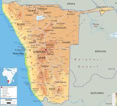 Capital and largest city is windhoek (pop.: Physical Map Of Namibia Ezilon Maps