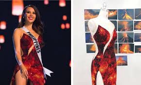 Onstage at bangkok's impact arena in thailand, she wore a fiery custom gown by filipino designer. Filipino Designs Miss Universe S Volcano Inspired Gown Asia Times