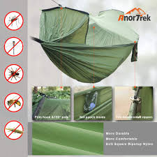 Add to wish list add to compare. Soft Square Ripstop Nylon Hammock For Camping Lightweight Portable Double Hammock With Two 10 Ft Hammock Tree Straps Yard Hiking Anortrek Camping Hammock With Mosquito Net Garden Backpacking Camping Furniture Cots