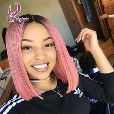 Black And Pink Lace Front Wig Pink Wig Bobs For Black Women Hot Sale Pink Full Lace Wig Ombre Brazilian Virgin Hair Hair Styles Wig Hairstyles Light Hair