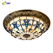 Fumat Tiffany Ceiling Light Blue Flower Natural Shell Ceiling Lamp Tiffany Baroque Ceiling Lighting Fixture For Living Room Lamp Ceiling Lights Aliexpress