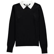 Essentiel Nagoya Collared Sweater Black 175 Found On Polyvore Featuring Women S Fashion Collar Sweater Lightweight Long Sleeve Shirt Form Fitting Shirts