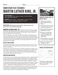 2, 1983, president ronald reagan signed a bill making martin. Nonfiction Text Features Martin Luther King Jr Worksheet Education Com