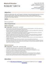 Medical Director Resume Samples Qwikresume