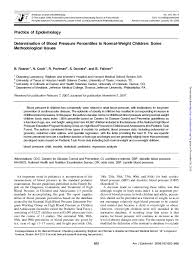 pdf determination of blood pressure percentiles in normal