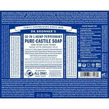 Dr Bronner S Peppermint Pure Castile Liquid Soap 8oz Soap Labels Paraben Free Products Liquid Soap