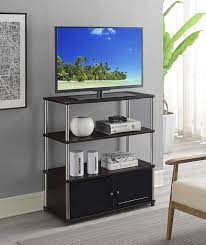 Sale entertainment unit black tv stand storage lounge coffee table television ff. Amazon Com Convenience Concepts Designs2go Highboy Tv Stand Espresso Black Doors Furniture Decor