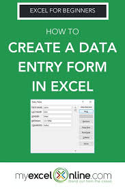 Create A Data Entry Form In Excel With Images Microsoft Excel Tutorial Excel For Beginners Excel Tutorials