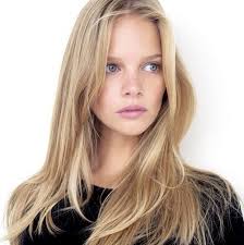 blonde hair with dark eyes