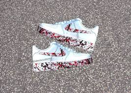 Nike Air Force 1 Low With Red Black Splatter Drip Design Etsy Nike Shoes Blue Nike Shoes Air Force Nike Air Force