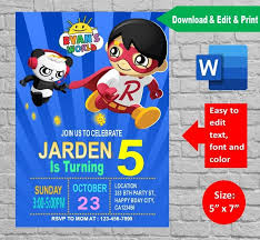 See more ideas about cartoon world, cartoon, cartoons hd. Ryan S World Birthday Invitation Printable And Editable