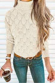 Marceline Turtleneck Sweater Cream Sweater Outfit Winter Knit Sweater Ladies Turtleneck Sweaters