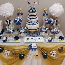Navy Blue And Gold Baby Shower Blue Baby Shower Decorations Gold Baby Shower Boy Gold Baby Shower Cake