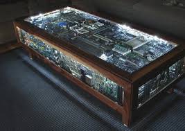 The demand for glass coffee table never goes down because people trust the quality and the authenticity of this kind of product. Illuminated Circuit Board Coffee Table Is Geek Diy Chic Decor