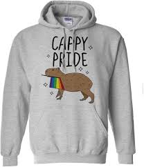 Amazon.com: TeesAndTankYou Cappy Pride Capybara Gay Hoodie Sweatshirt  Unisex Small Grey : Clothing, Shoes & Jewelry