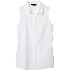 Black And White Button Up Shirt Banana Republic Women Factory Sleeveless Poplin Button Up Shirt White Sleeveless Blouse White Shirt Blouse Sleeveless