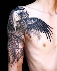 man arm shoulder phoenix tattoo erkek omuz kol anka kusu dovmesi anka kusu dovmeleri kus dovmeleri dovme