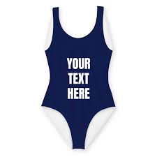 Custom Swimsuit With *Your Text* - Custom Swimming Costume Navy / XL