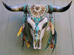 Maybe you would like to learn more about one of these? Walter Ii By Monkey Wrench Mosaics Cow Skull Decor Beaded Cow Skulls Painted Cow Skulls