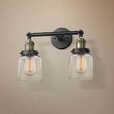 Ashleigh 2 light wall sconce. Small Bell 10 H Black And Brushed Brass 2 Light Wall Sconce 40x02 Lamps Plus