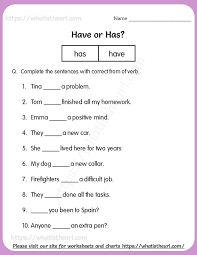 has or have worksheet for grade 4 english grammar english lessons for kids english grammar worksheets
