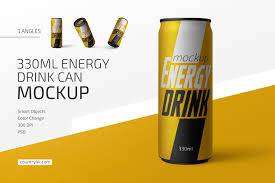 Download 330ml Energy Drink Can Mockup Set Creative Photoshop Templates Creative Market