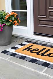 Black And White Striped Doormat Rug Perfect For Layered Rug Plaid Black And White Doormat In 2020 Door Mat Porch Rug Porch Mat