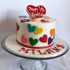 Happy Birthday Sapna Cake Hd Images Download Half Birthday Cake 6 Months Half Birthday Cakes Sweet Treats Cake