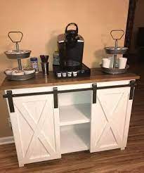 Home bar furniture sets make a great addition to any entertainment space. Coffee Bar With Sliding Barn Doors Farmhouse Furniture And Home Decor